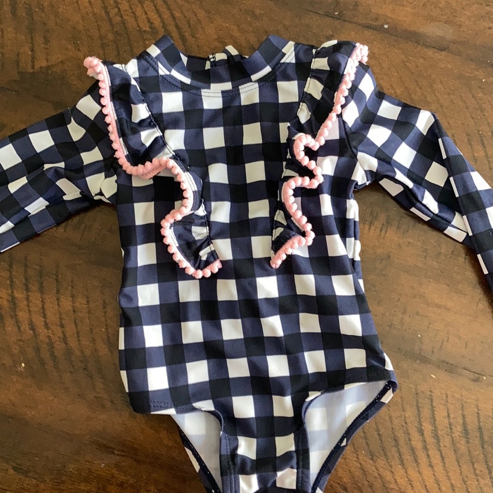 Gingham baby bathing suit
